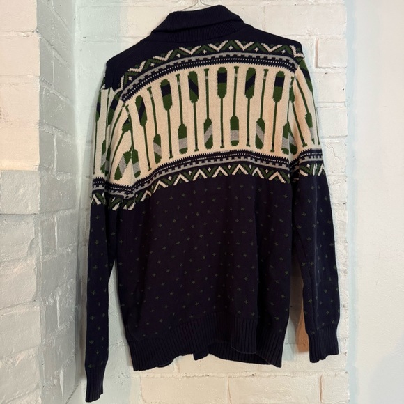 Merona Men’s Cardigan Sweater XL | Paddle Oar Nautical Print $20 - Picture 5 of 6